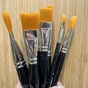 Syntetisk akvarel pensel Flad - Lineo