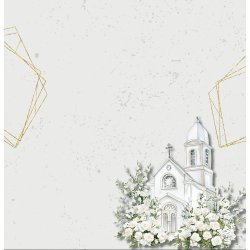 Designpapir Bryllups Kirke - 30,5 x 30,5 cm - Luna Hobby