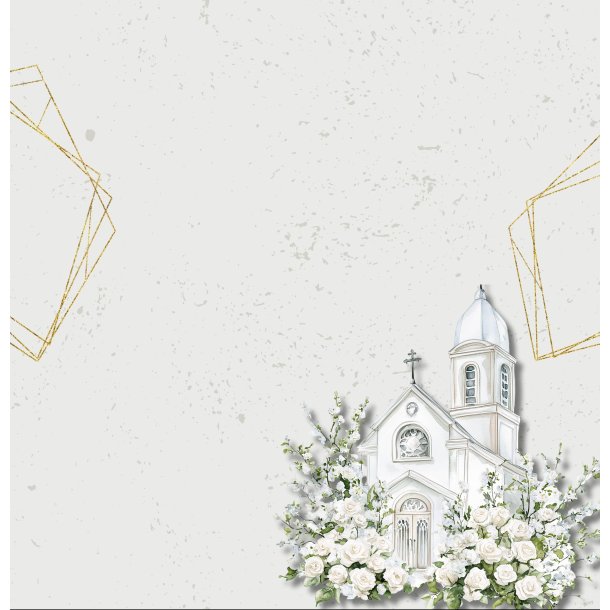 Designpapir Bryllups Kirke - 30,5 x 30,5 cm - Luna Hobby