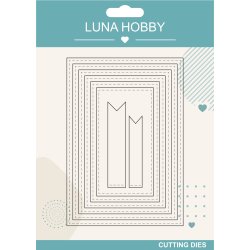 Die A6 rektangle m. streg inkl. 2 banner Luna Hobby