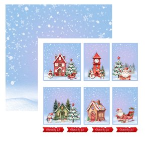 Designpapir Julelandskab - 30,5 x 30,5 cm - Luna Hobby