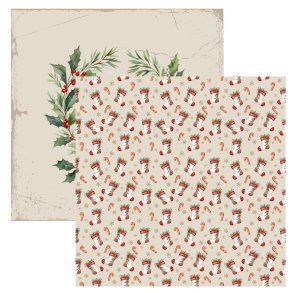 Designpapir Julesokker - 30,5 x30,5 cm. - Luna Hobby