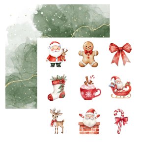 Designpapir Juleklippeark - 30,5 x 30,5 cm. - Luna Hobby