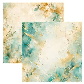 Designpapir Gyldent Efter�r 30,5 x 30,5 cm. - Luna Hobby