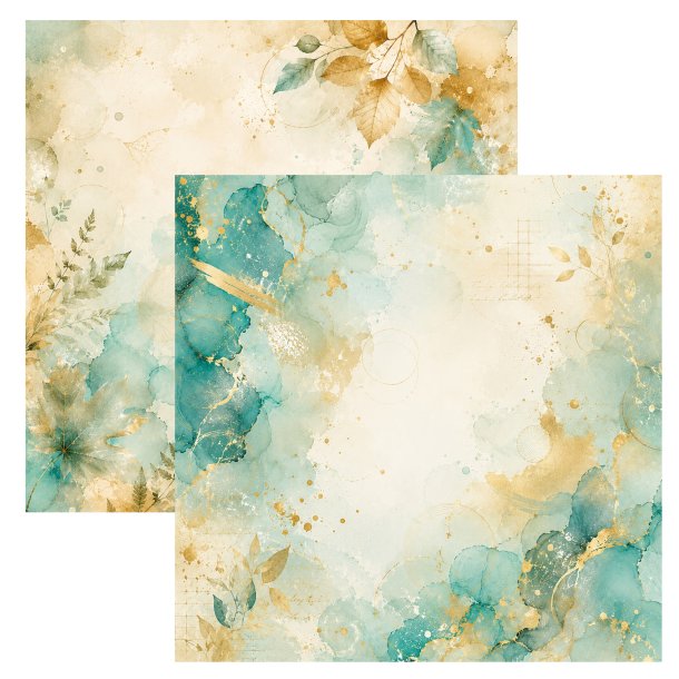 Designpapir Gyldent Efter�r 30,5 x 30,5 cm. - Luna Hobby