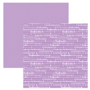 Designpapir Lilla Konfirmation 30,5 x 30,5 cm - Luna Hobby