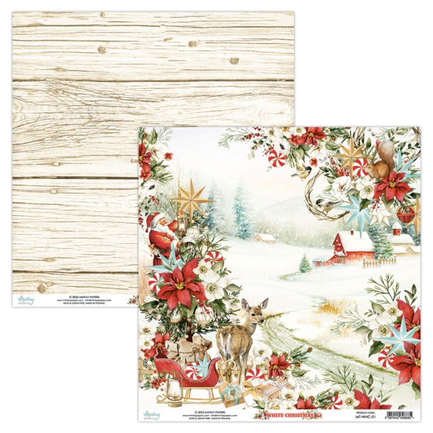 Mintay papir White Christmas 01 12x12"