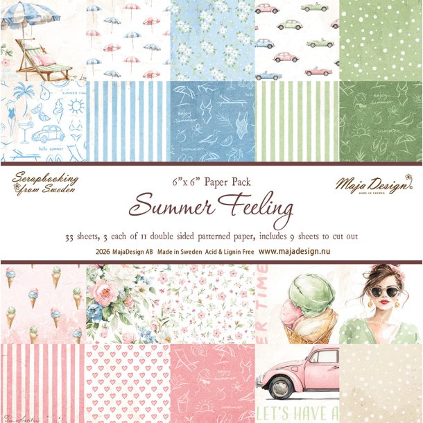Papirblok Summer Feeling Maja Design 33ark 6x6"