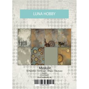 Papirblok A6 Maskulin - Luna Hobby