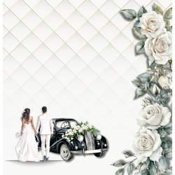 Designpapir Nygifte - 30,5 x 30,5 cm - Luna Hobby