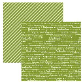 Designpapir Oliven Konfirmation - 30,5 x 30,5 cm. - Luna Hobby