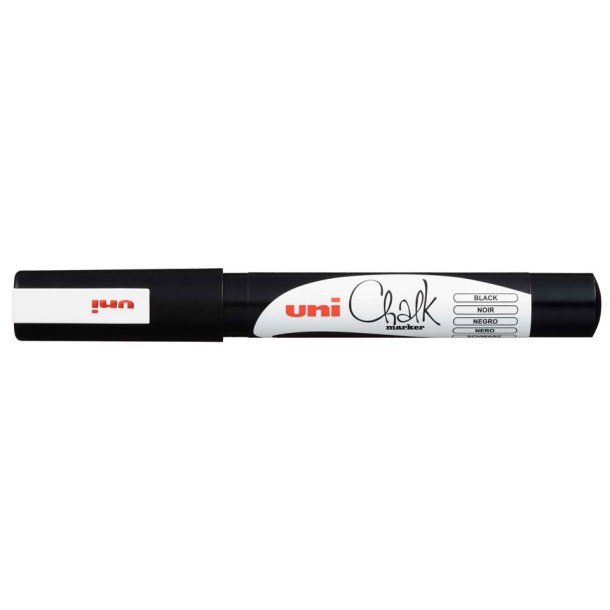 Uni Chalk marker black 3MS stregbredde 0,9-1,3mm