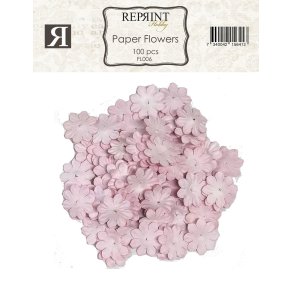 Mini papirs blomster 20mm 100stk Light pink Reprint