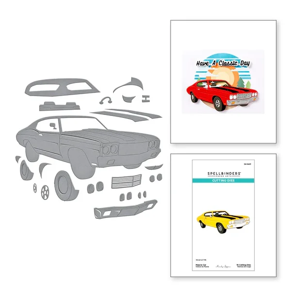 Muscle Car Etched Dies from the Classic Road Legends Collection by Mindy Eggen
