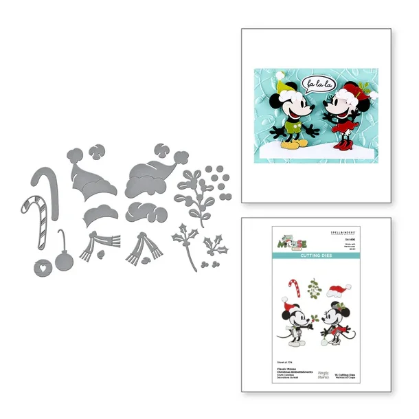 Die Classic Mouse Christmas Embellishments spellbinders S4-1496 