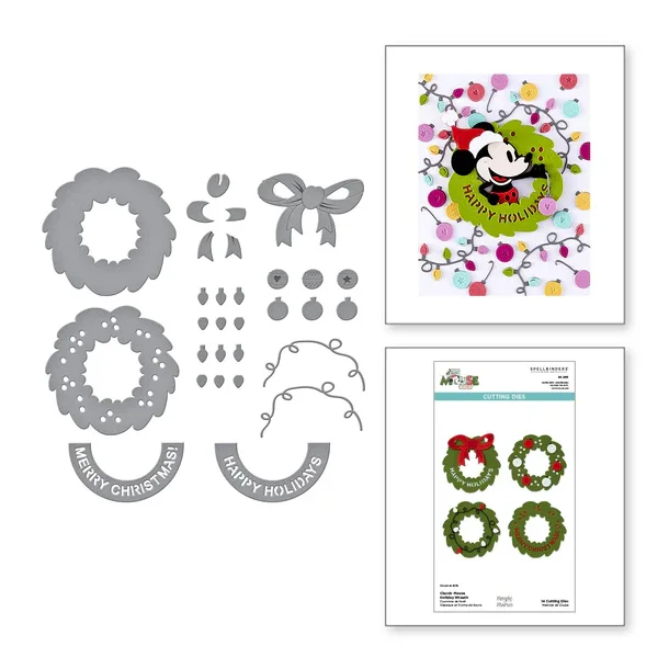 Die Classic Mouse Holiday Wreath spellbinders S6-265