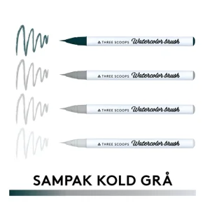 Watercolor brush - Kold gr sampak 4stk