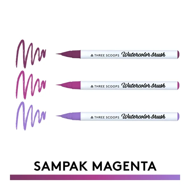 Watercolor brush - Magenta sampak 3stk