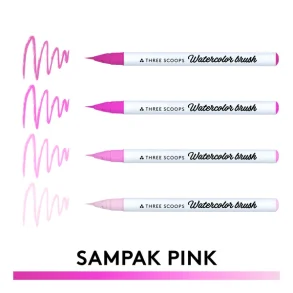 Watercolor brush - Pink sampak 4stk