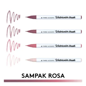 Watercolor brush - Rosa sampak 4stk