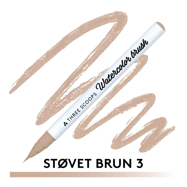 Watercolor brush - Stvet brun 3