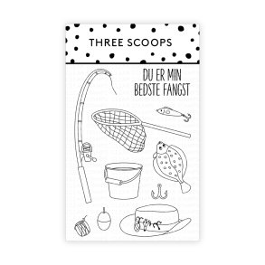 Akrylstempel Fiskeudstyr Three Scoops