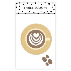 Die Kaffekop med latteart Three Scoops
