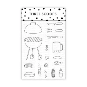 Akrylstempel Grill udstyr Three Scoops 
