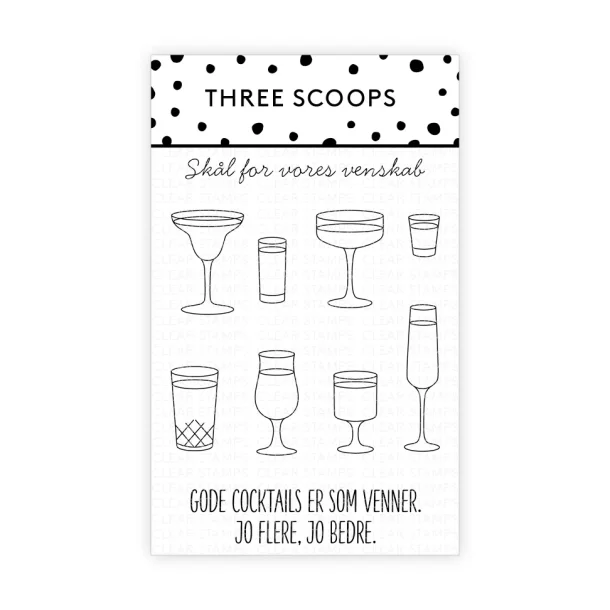 Akrylstempel Cocktails og venner Three Scoops