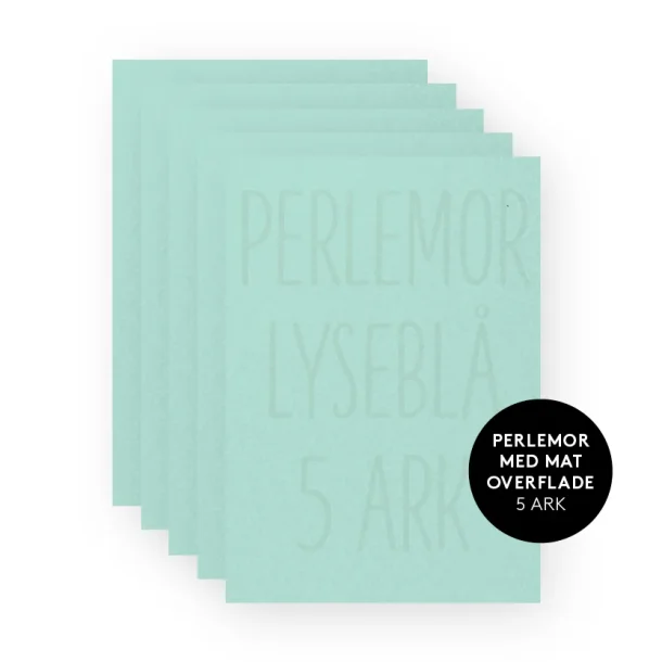 Perlemors karton Lysebl A4 200g 5stk