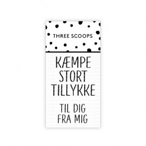 Akrylstempel st Kmpe stort tillykke Three Scoops