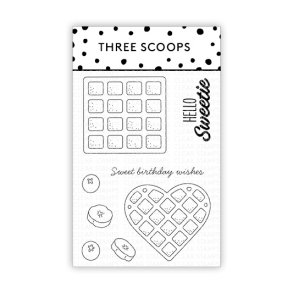 Three Scoops Akrylstempel Vafler - Hello sweetie