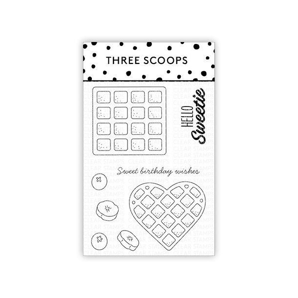 Three Scoops Akrylstempel Vafler - Hello sweetie