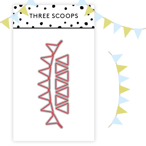 Three Scoops die Banner trekantsflag