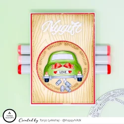 Akrylstempel Bryllupsbil - genoptryk