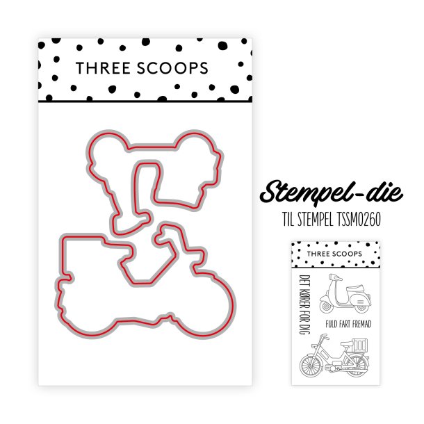 Three Scoops Die til stempelst Knallert og Scooter