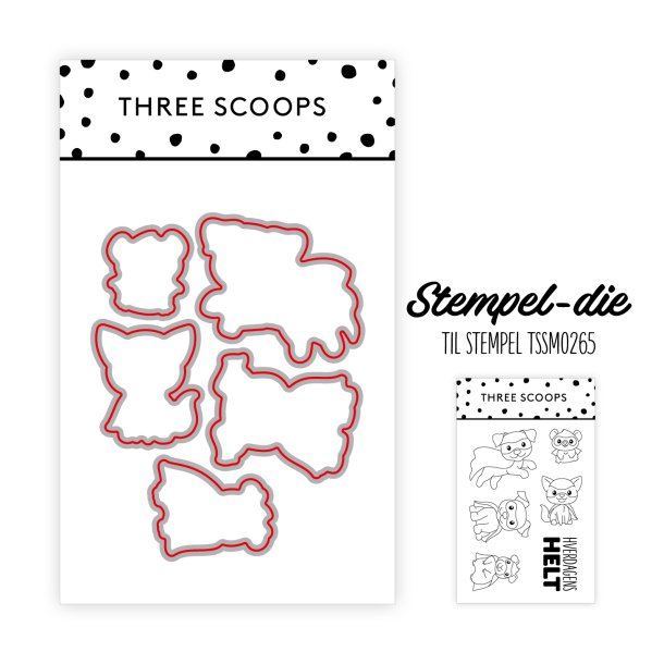 Three Scoops Die til stempel Superhelte kledyr