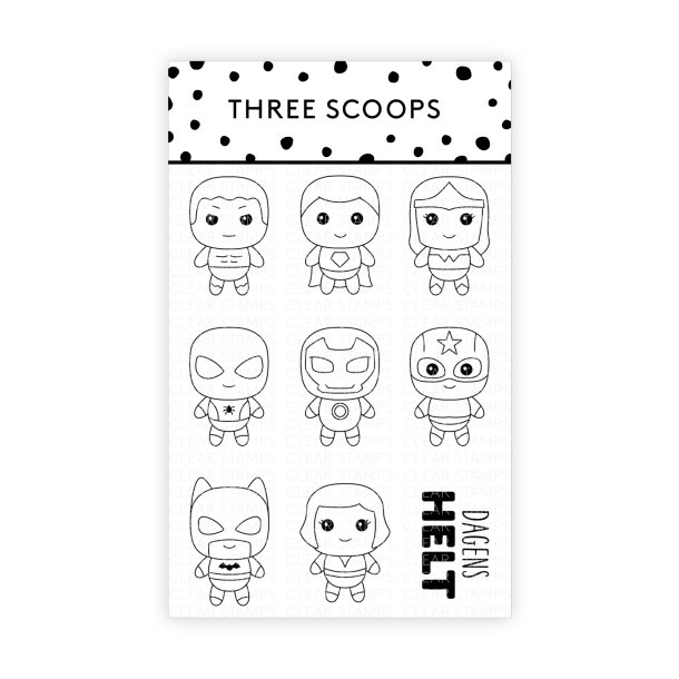 Three Scoops Stempel Mini superhelte