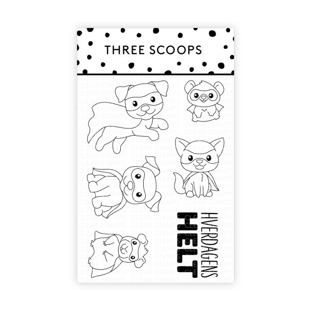 Three Scoops Stempel Superhelte kledyr