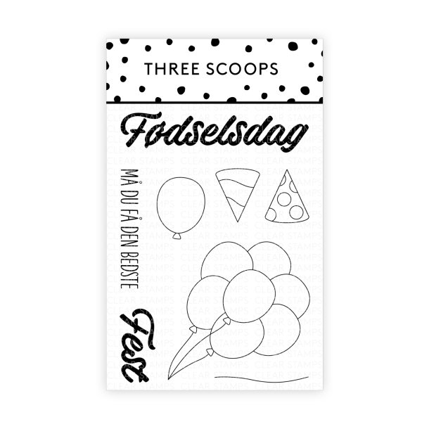 Three Scoops Stempelst Fdselsdag &amp; fest