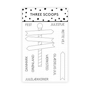 Three Scoops Stempel Julevejviser ST22