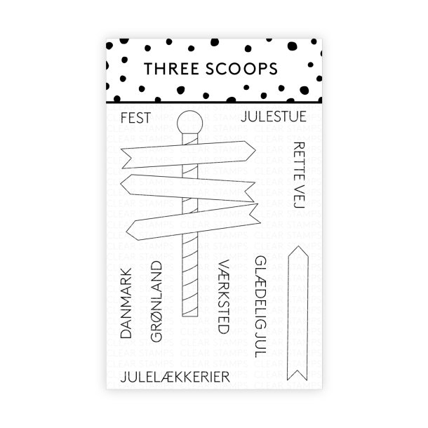 Three Scoops Stempel Julevejviser