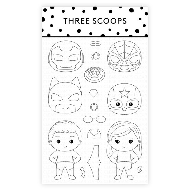 Three Scoops Stempel Superhelte - dreng &amp; pige