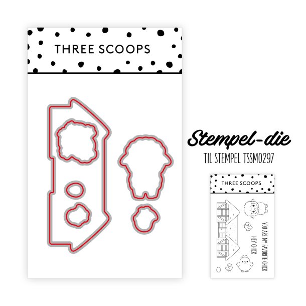 Stempel - die Bondegrd Three Scoops BEMRK KUN DIE TIL STEMPEL