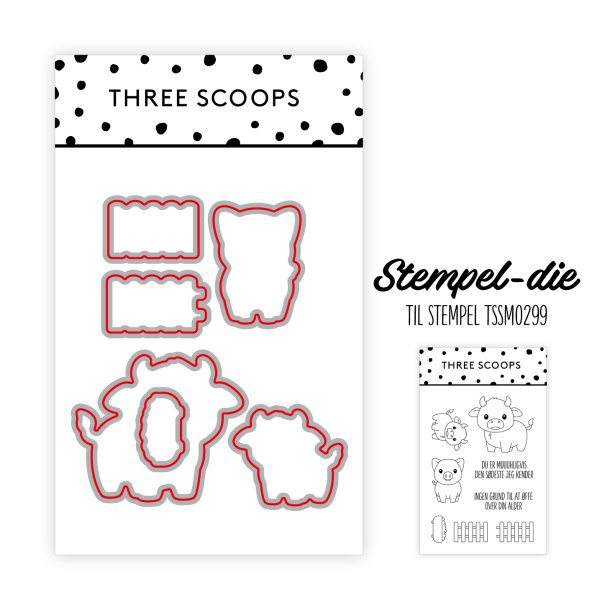 Stempel - die Ko &amp; gris  Three Scoops BEMRK KUN DIE TIL STEMPEL