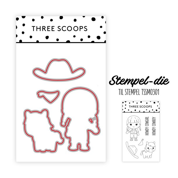 Stempel - die Bondepige - Cowgirl Three Scoops BEMRK KUN DIE TIL STEMPEL