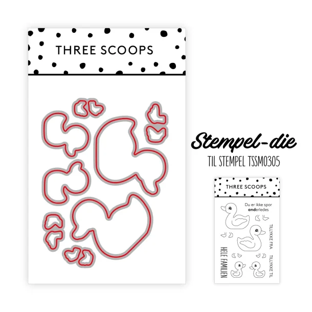 Stempel die: til nder og llinger Three Scoops