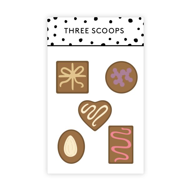 Die Fyldte Chokolader Three Scoops