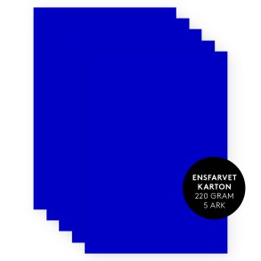 M�rkebl� ensfarvet karton A4 5ark 280g