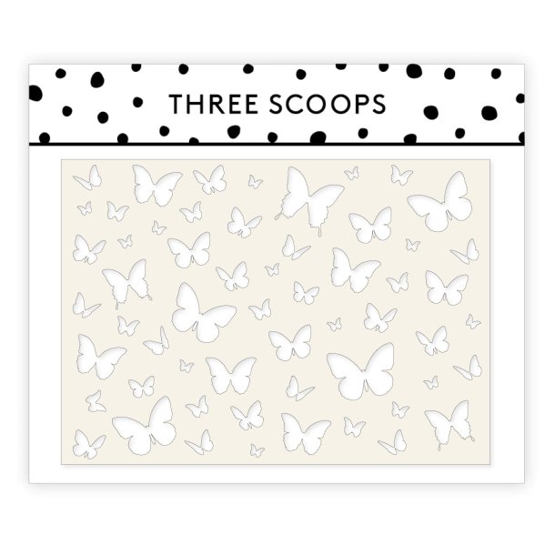 Stencil Sommerfugle Three Scoops RESTORDRE